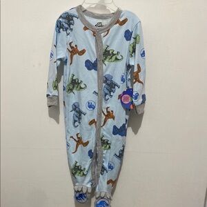 Universal Blue Dinosaur Print Footie Pajamas